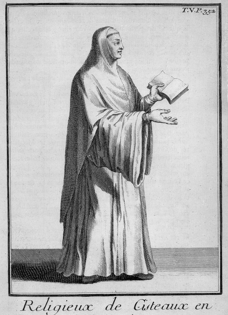 Sarnıç rahibesi koro alışkanlığında, c.1700 (gravür) by French School
