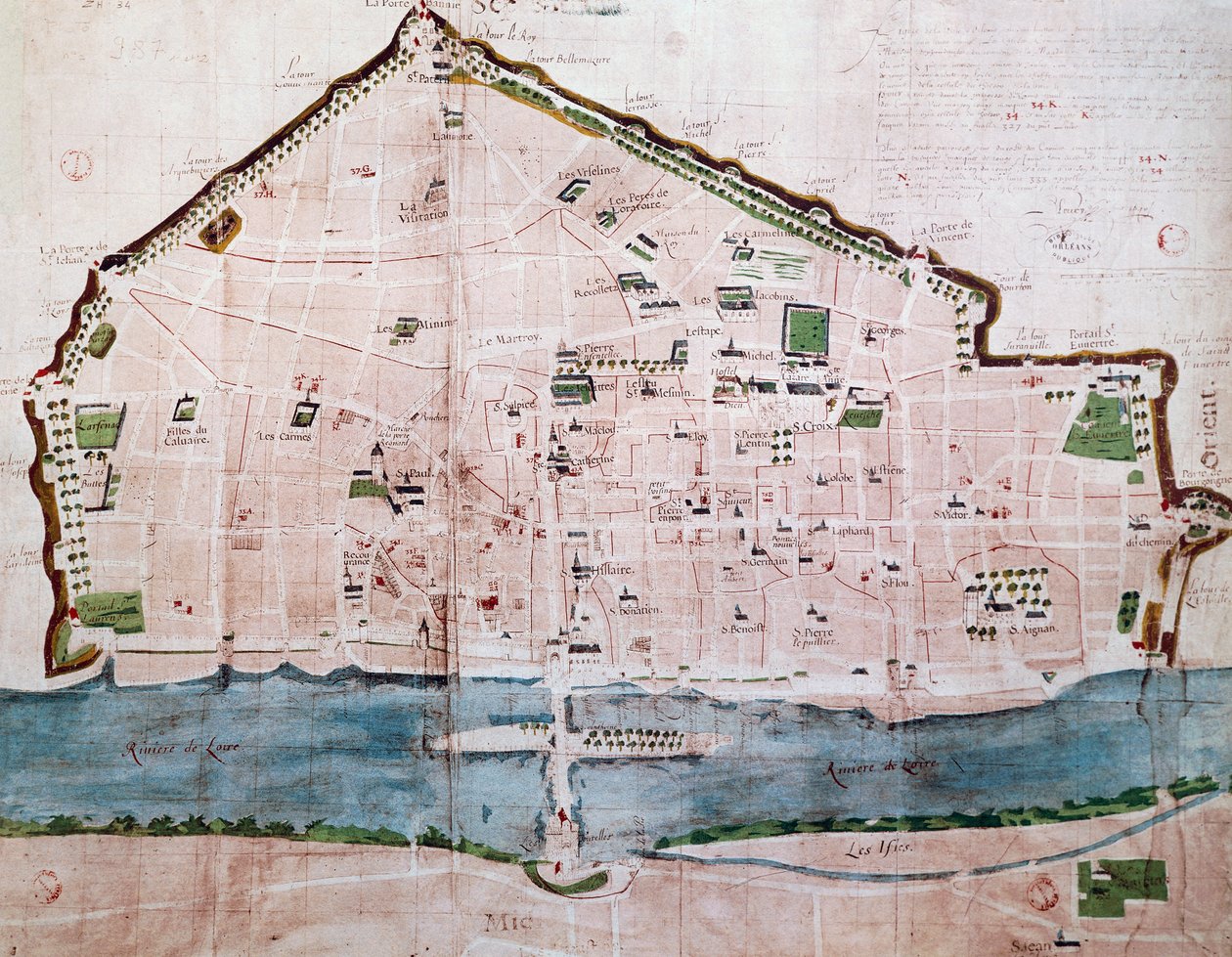 Orleans, Fransa şehir haritası by French School