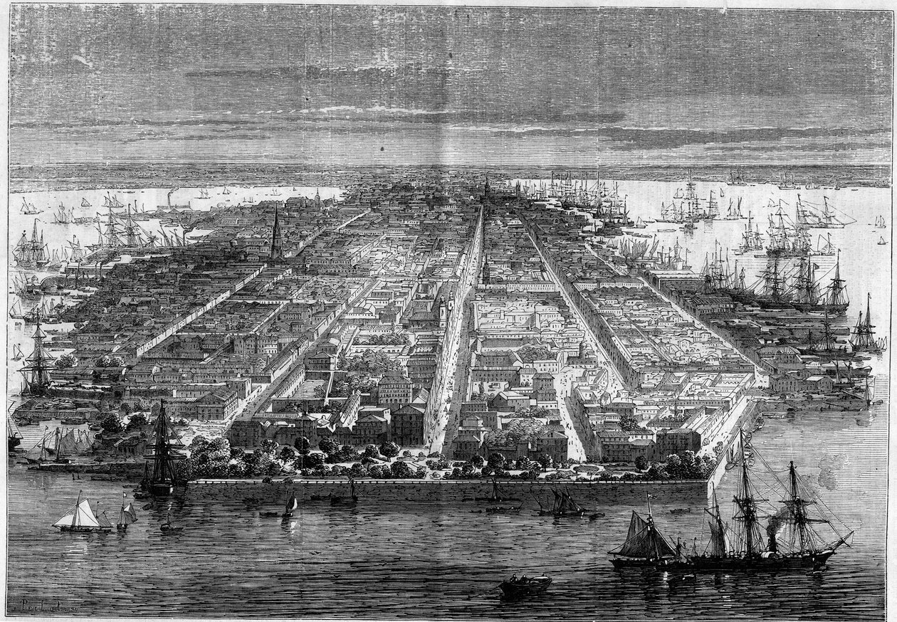 Charleston, Güney Karolina, Amerika Birleşik Devletleri şehir manzarası by French School