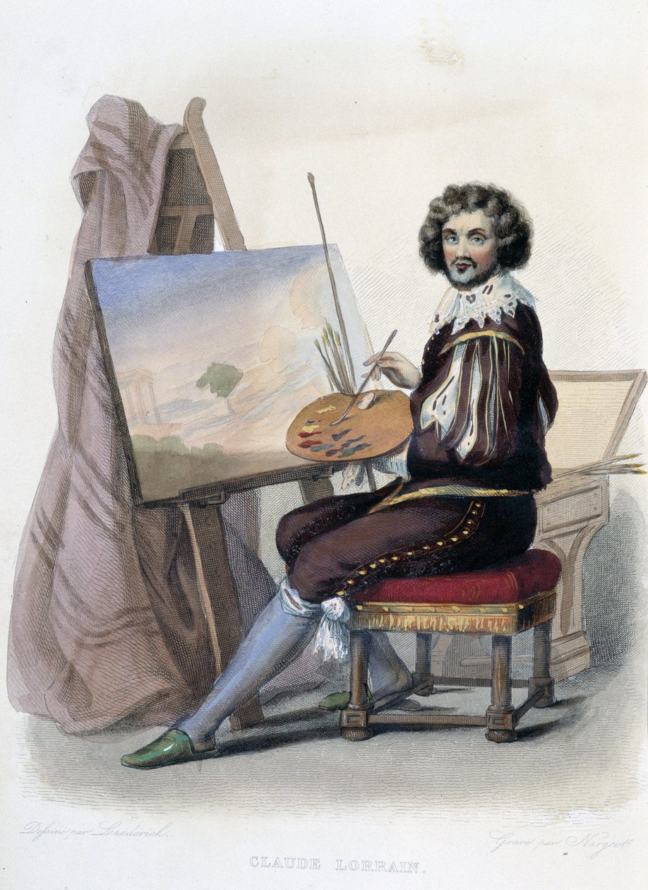 Claude Gellee dit Lorrain (1600-1682) Fransız ressam- “Le Plutarque francais”, Mennechet, Paris by French School