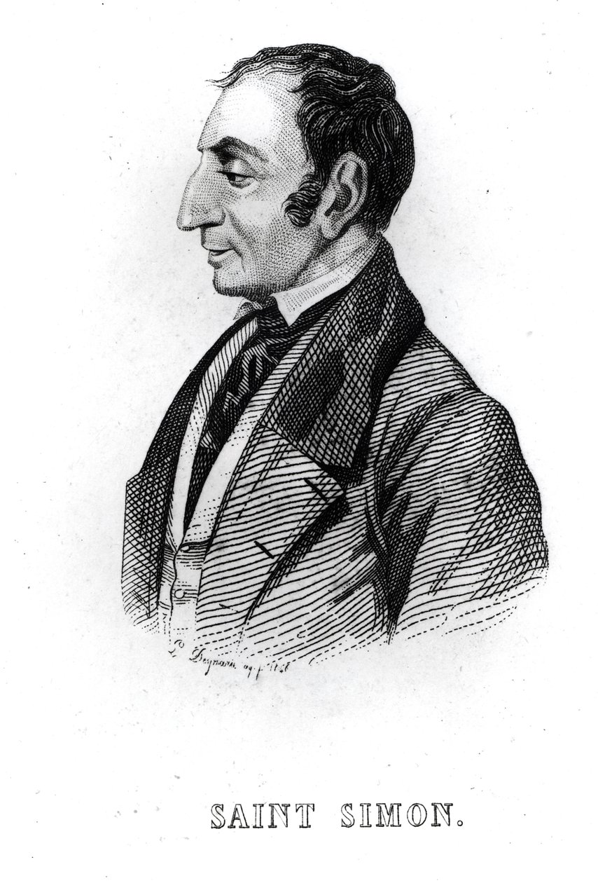 Claude Henri de Rouvroy (1760-1825) Saint-Simon Kontu, 18.-19. yüzyıl by French School