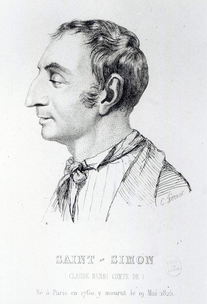 Claude Henri de Rouvroy, Saint-Simon Kontu, Perrot tarafından kazınmış (19. yüzyıl) by French School