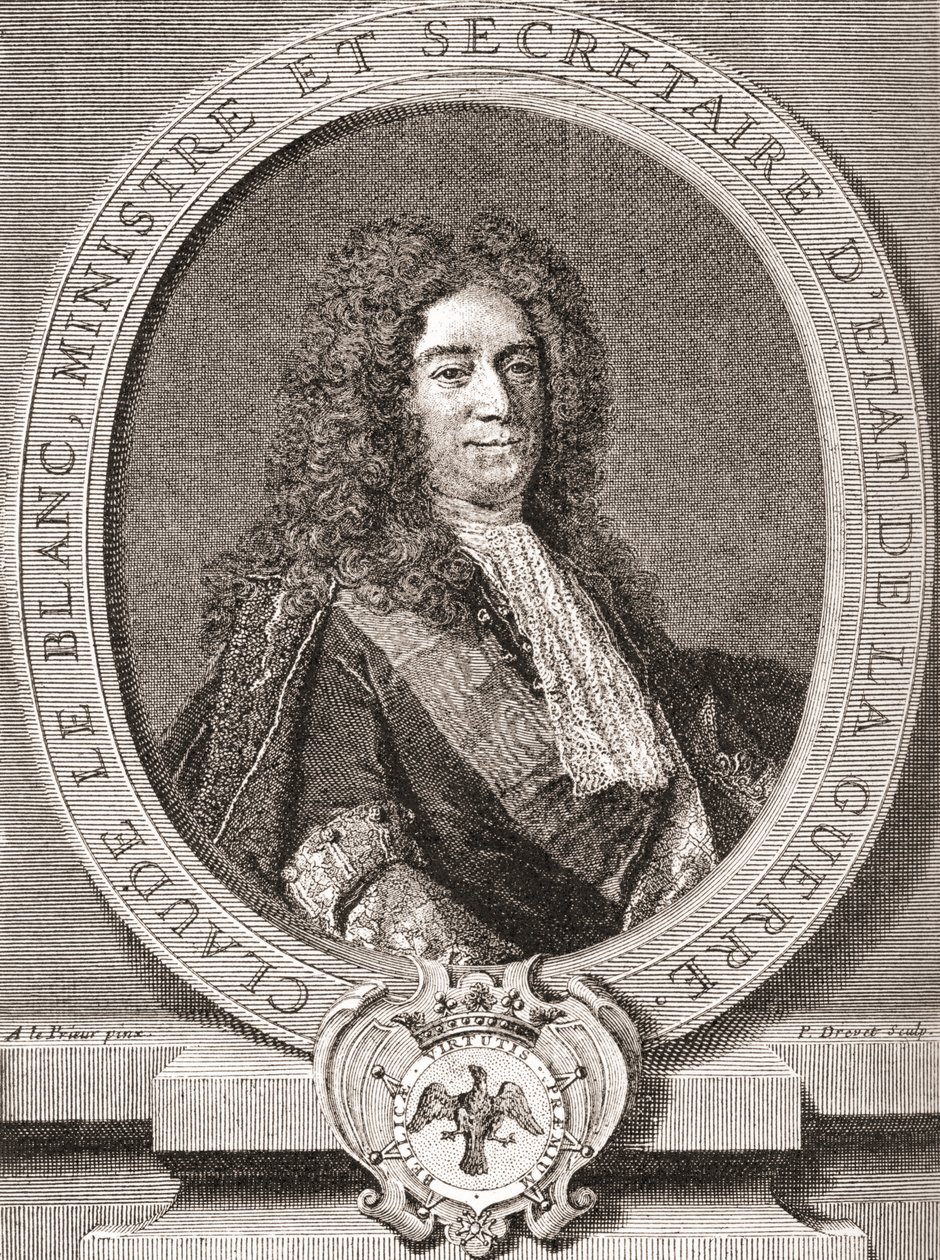 Claude Le Blanc, 1669 1728. French royal official of the ancien regime and twice Secretary of State for War. From Les Heures Libres published 1908. by French School