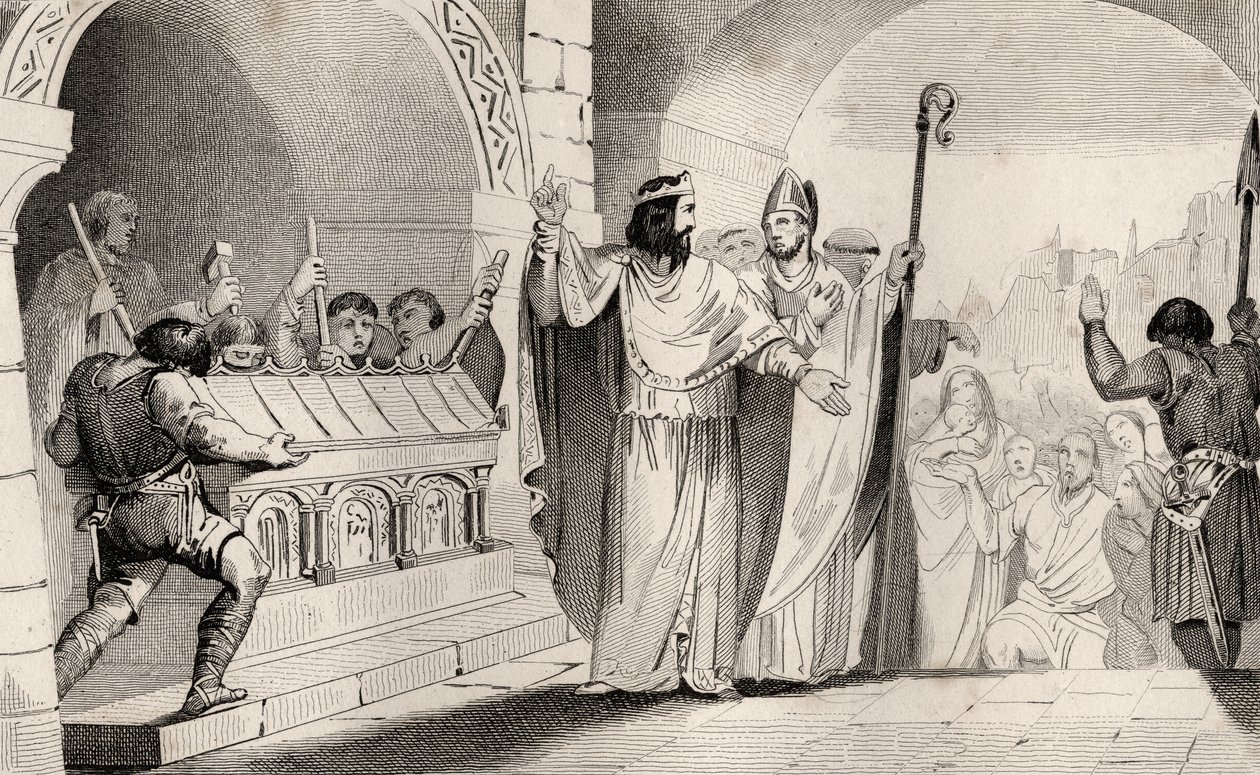 Clovis II (635-57) Yoksulları Beslemek için Tapınaktan Gümüş ve Altın Satıyor, Colart