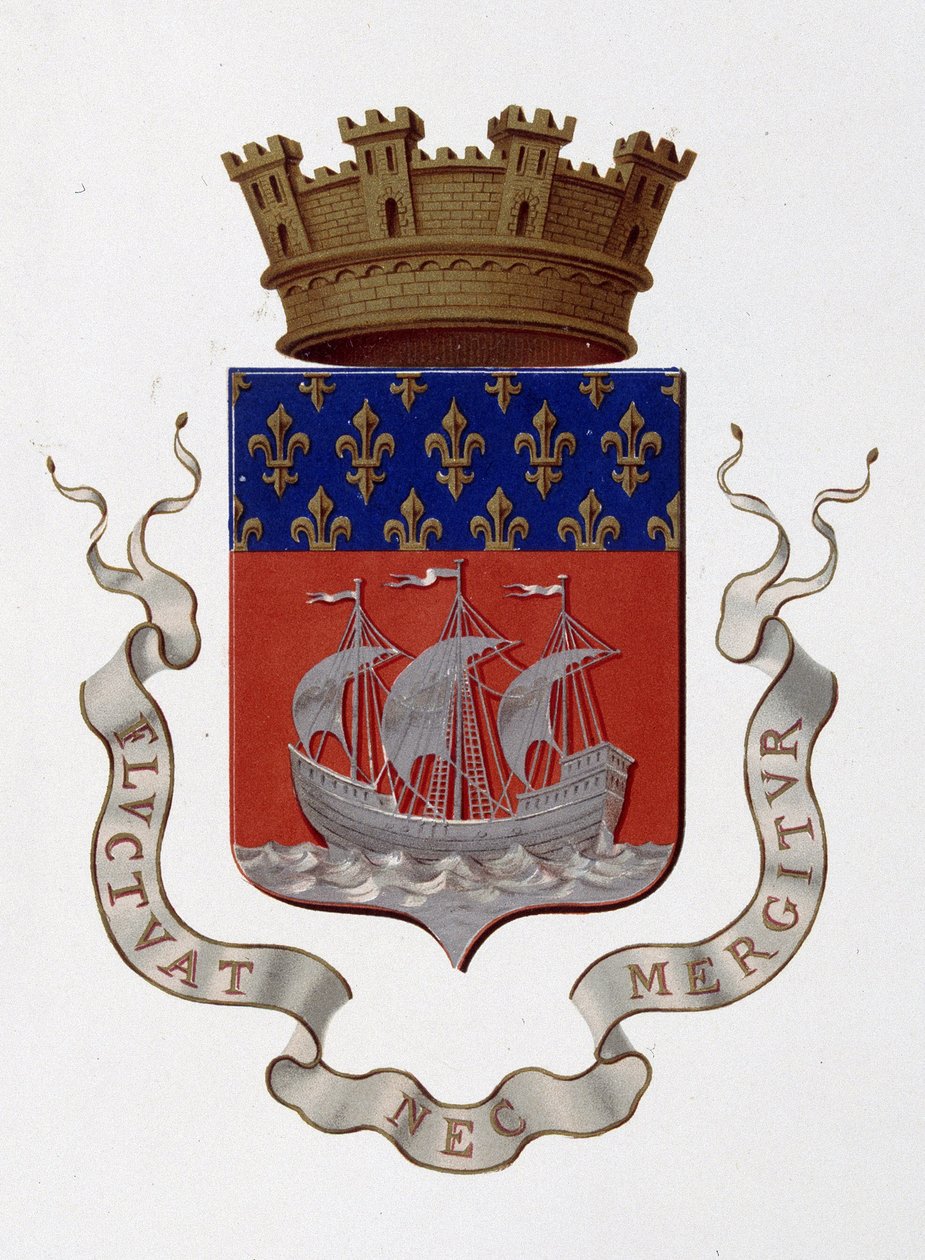 Paris şehrinin arması: İmparatorluk (Napolyon III) - Vali kararı du 24 Kasım 1853 - “Armorial National de France”da, H. Traversier, Paris by French School