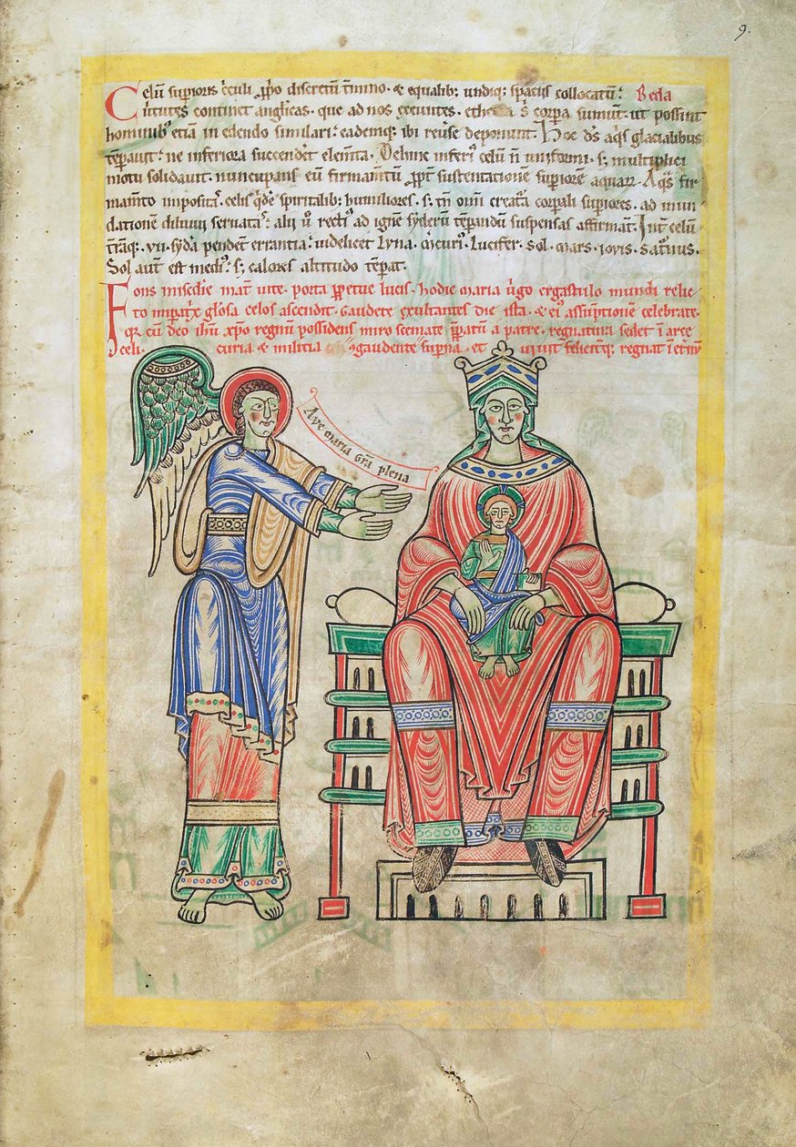 Morina. Guelf. 1 Güd. en. (9r), Madonna ve Çocuk, Liber Floridus