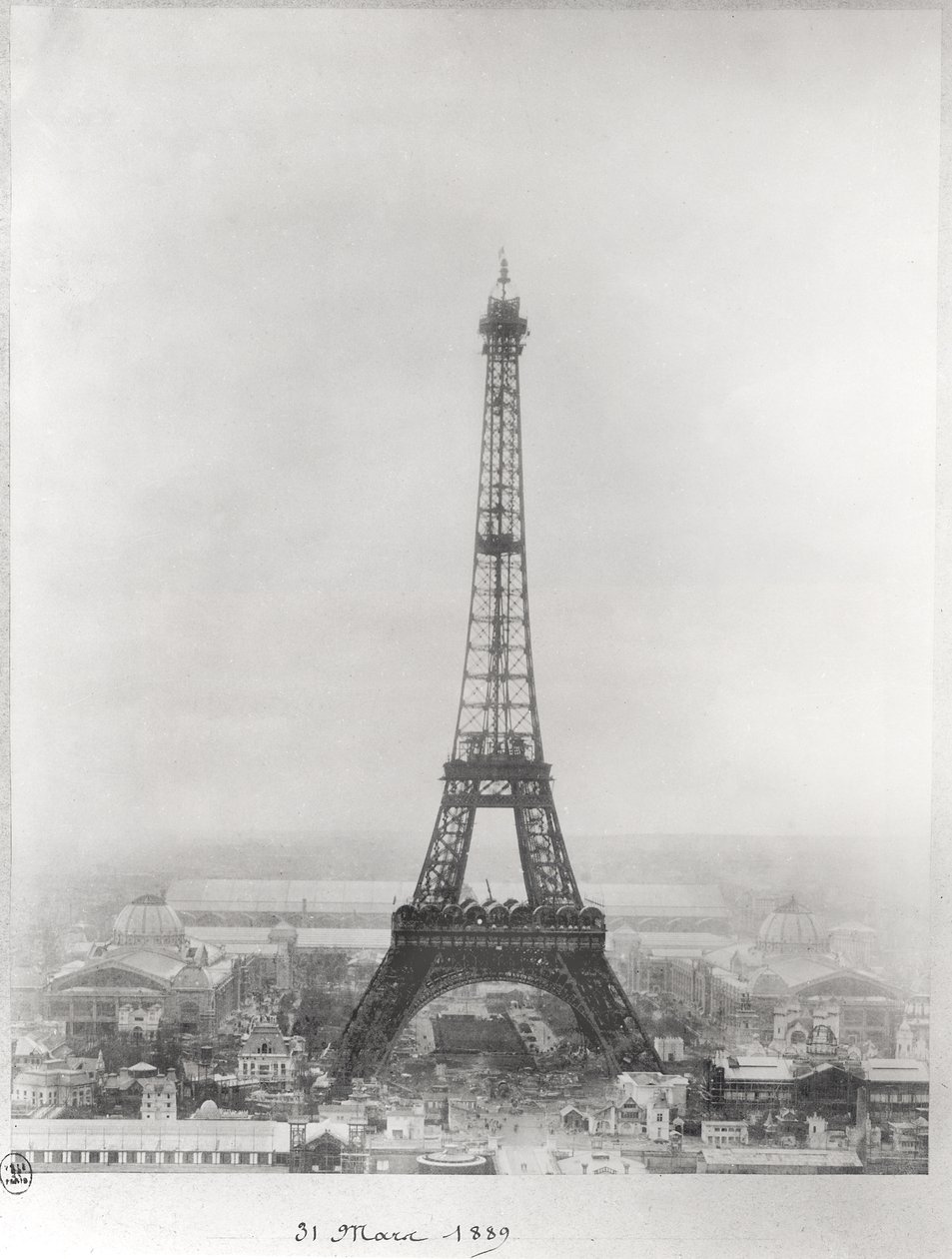 Eyfel Kulesi inşaatı, Paris, 31 Mart 1889 by French School