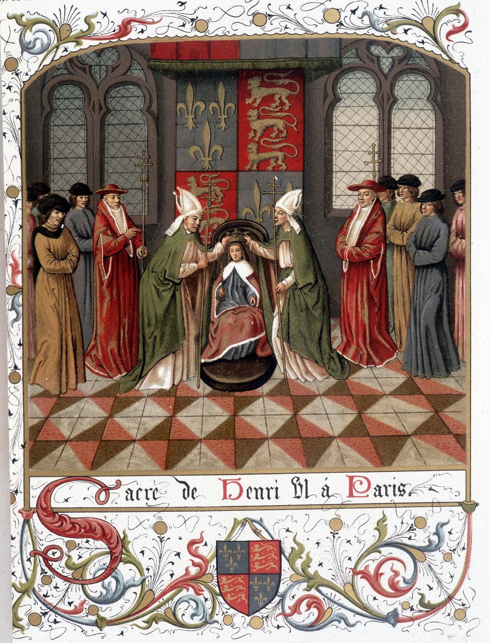 1431'de Paris'te VI. Henry'nin taç giyme töreni (parşömen) by French School
