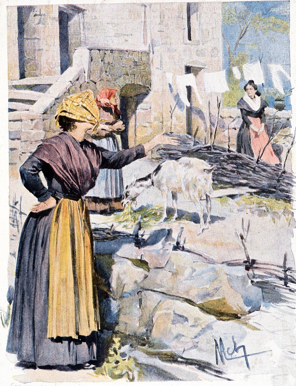 Bir köyde Korsikalı kadınlar by French School