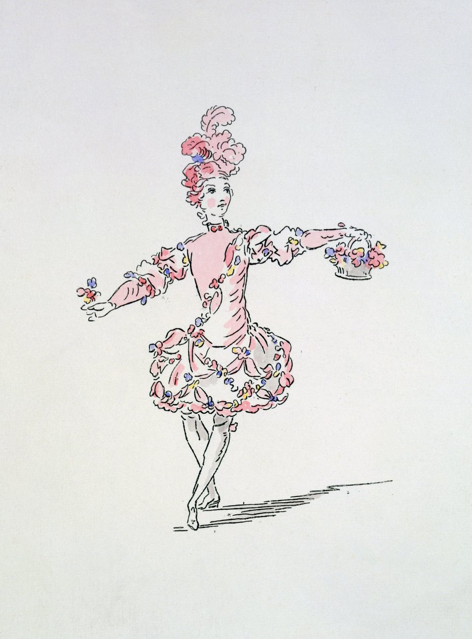 Les Fetes de LHymen'de Bahar Olarak Genç Bir Mısırlı için Kostüm Tasarımı (el boyaması gravür) by French School
