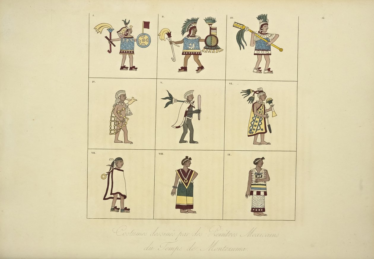 Montezuma Zamanının Meksikalı Ressamları Tarafından Tasarlanan Kostümler, Alexander von Humboldt ve Aime Bonpland tarafından Cordilleraların ve Amerika Yerli Halklarının Anıtlarının Görünümlerinden örnekleme, 1 by French School