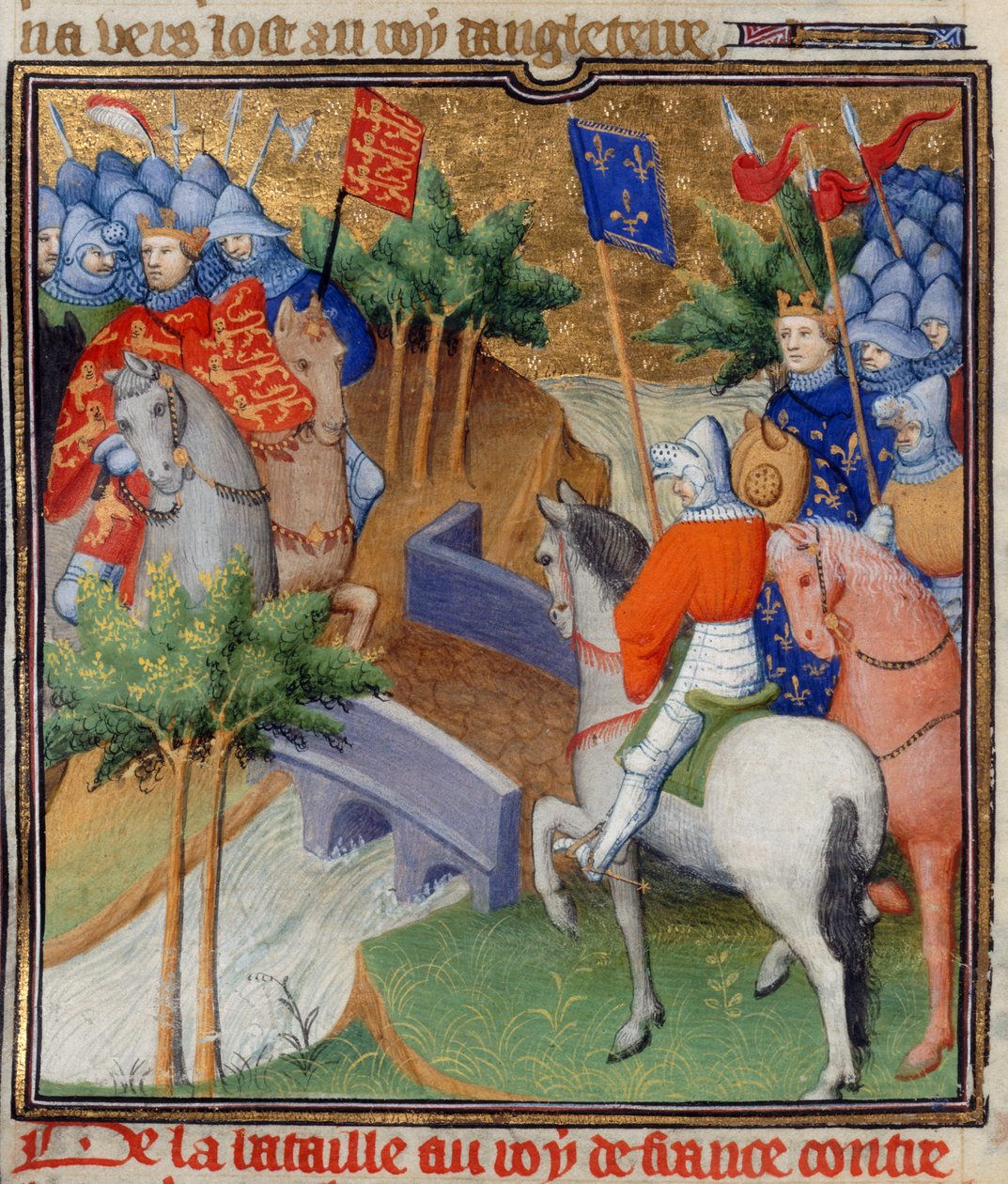 Cotton Nero E. II pt.2, f.40v İngiltere ve Fransa Savaşta, 
