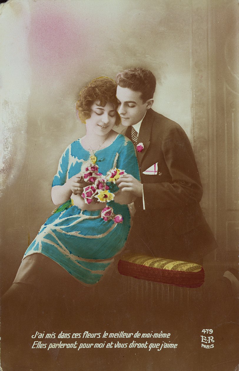Çiçekli Çift, 1910-20 by French School