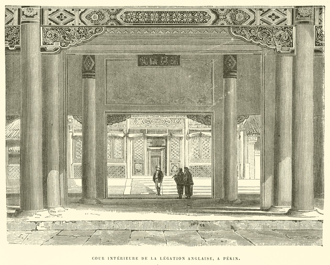 Cour Interieure de la Legation Anglaise, a Pekin (gravür) by French School