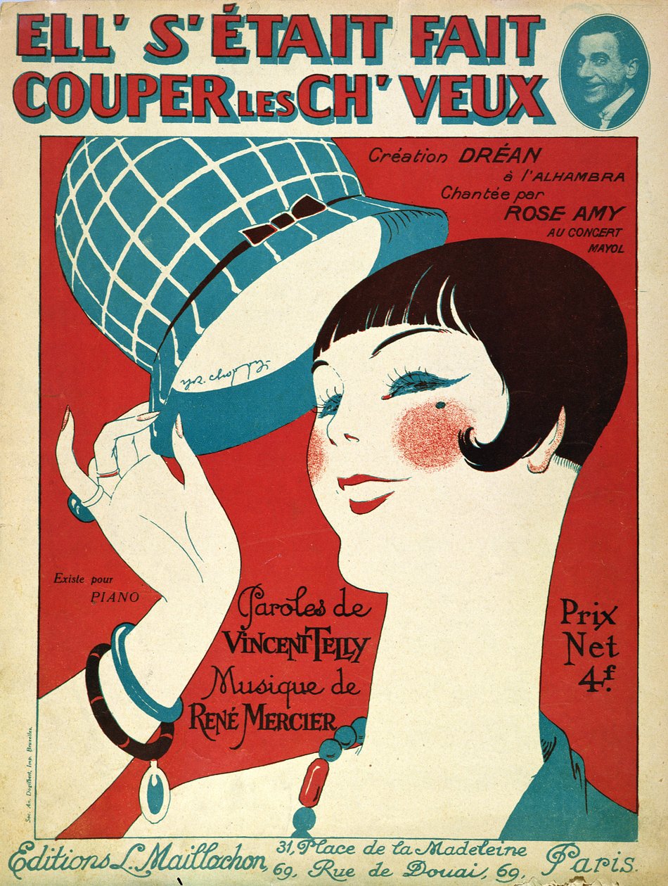 Müzik notası için kapak, Saçını kestirdi, 1924 by French School