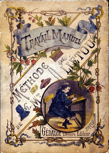 Okul ders kitabının kapağı, on dokuzuncu yüzyıl sonu (renkli taş) by French School