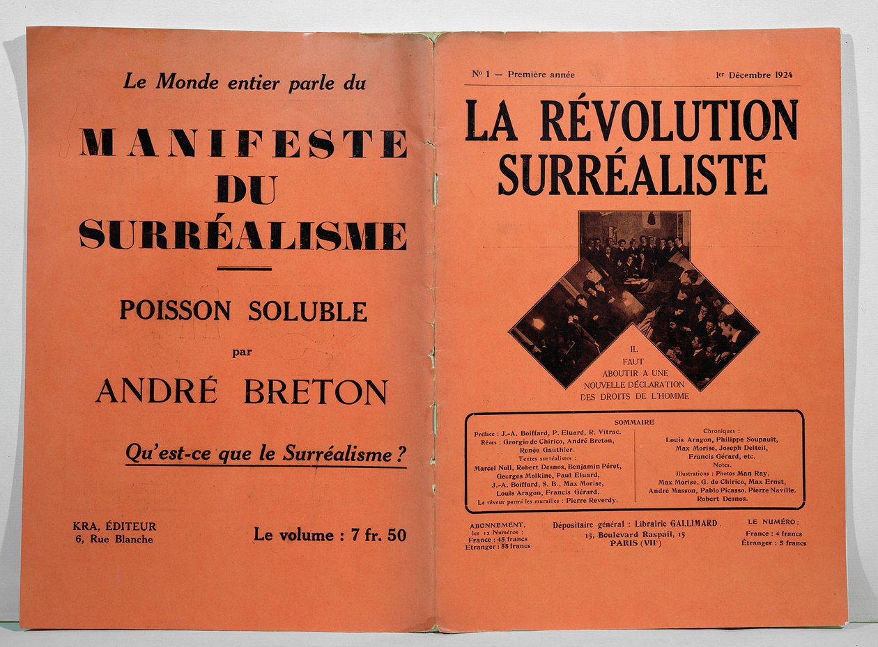 La Revolution Surrealiste dergisinin ilk sayısının kapağı, 1 Aralık 1924 by French School