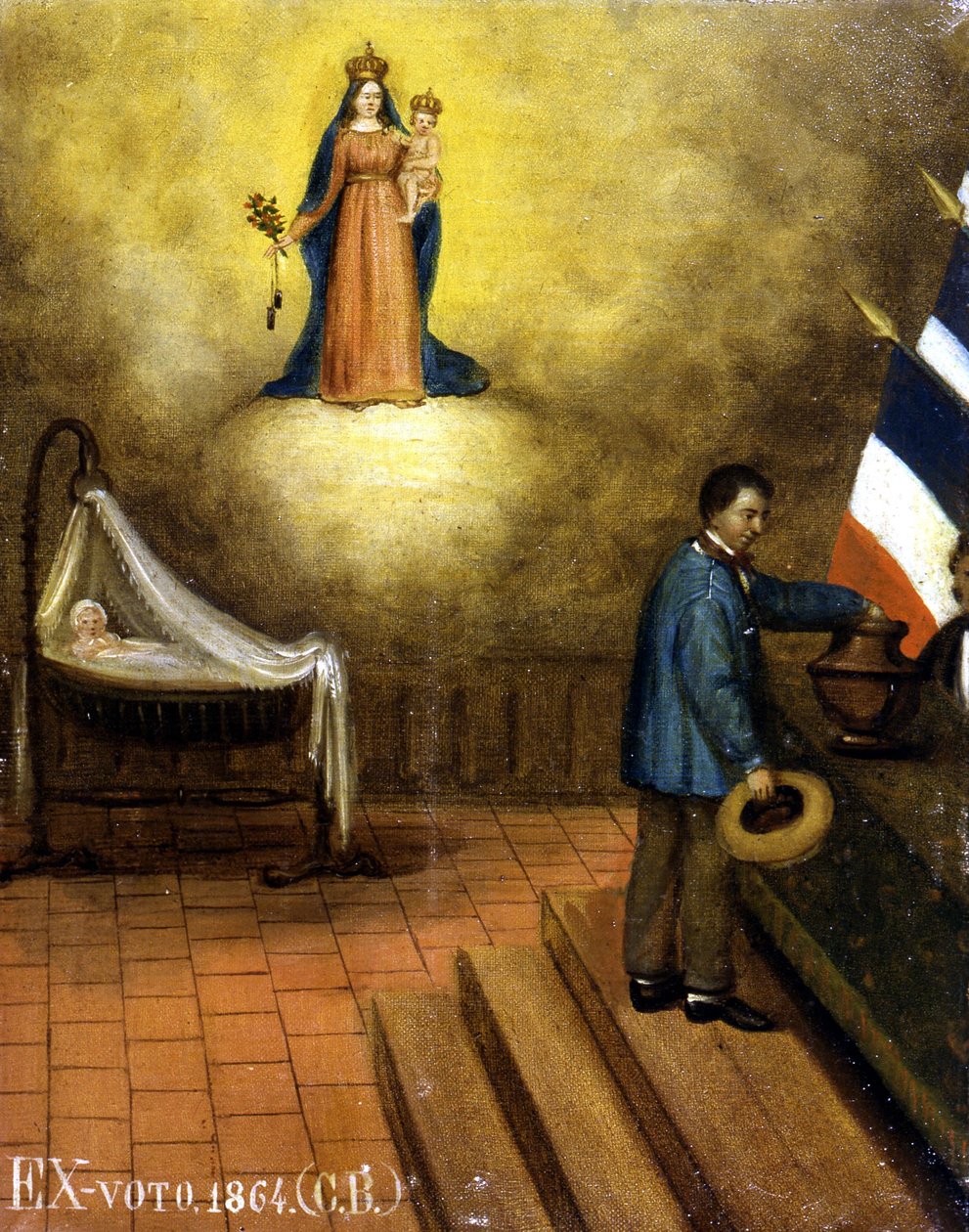 Bir sandık merkezinde beşik - eski oy, Jouques Müzesi by French School