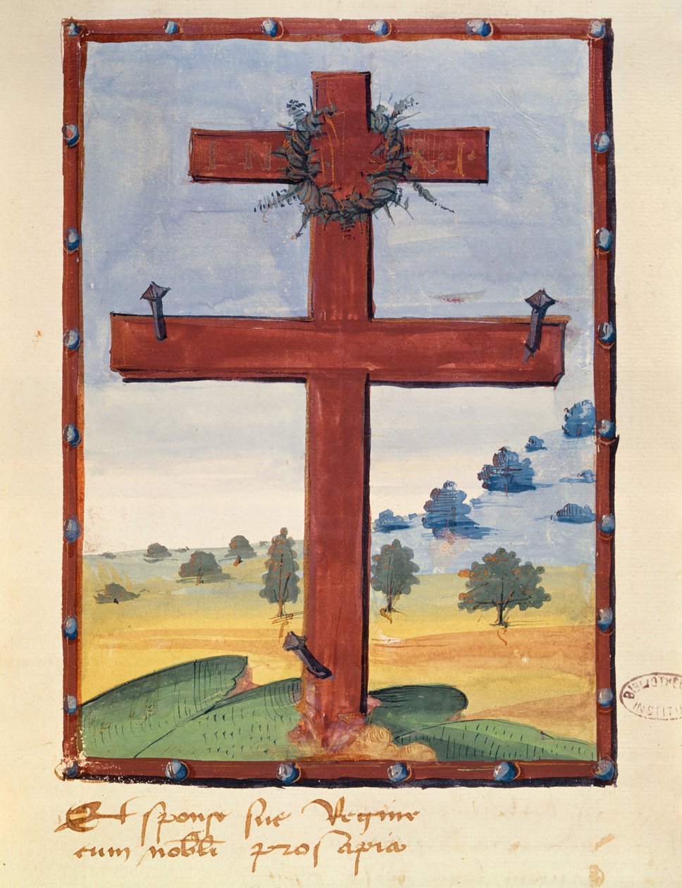 Lorraine Haçı, Rene II (1451-1508) Lorraine Dükü ile ilgili bir el yazmasından minyatür by French School