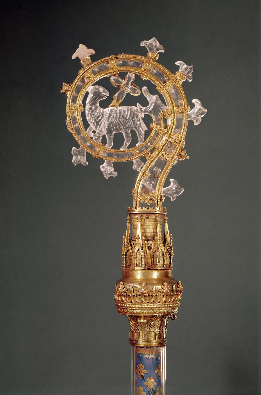 Lys Abbess of Crozier, 13.-15. yüzyıl (altın ve kaya kristali) by French School