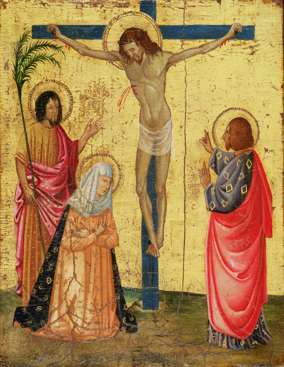 Çarmıha germe (panelde tempera ve altın varak) by French School