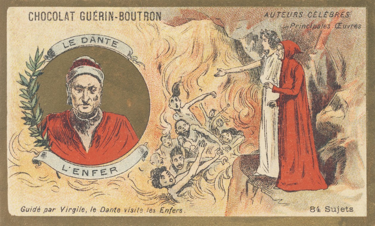 “Dante” (1265-1321) olarak bilinen Dante Alighieri, Floransalı şair, yazar, düşünür ve politikacı, “Cehennem” kitabının yazarı by French School