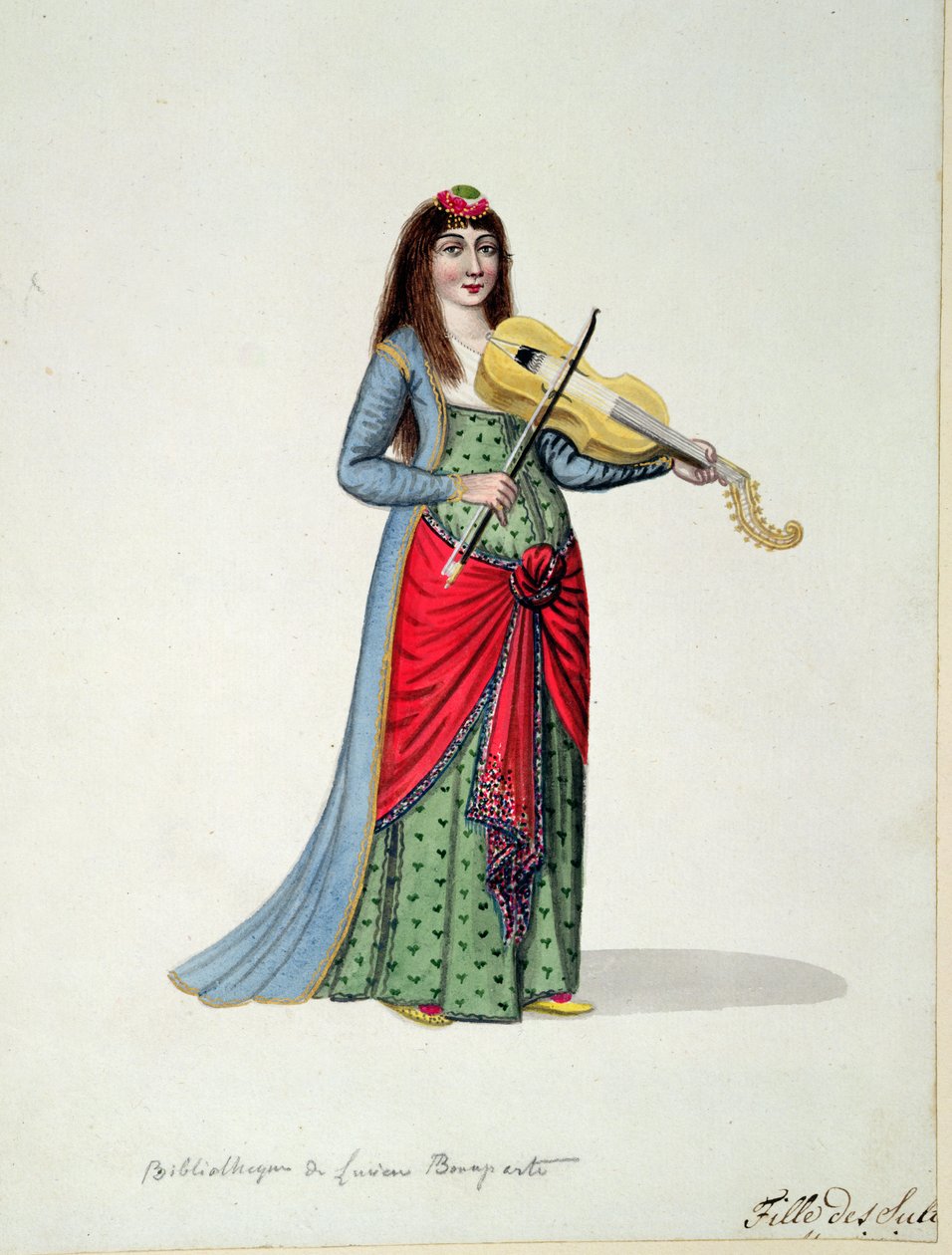 Padişah kızı, Osmanlı dönemi, 18. yüzyılın üçüncü çeyreği (kağıt üzerinde wc) by French School