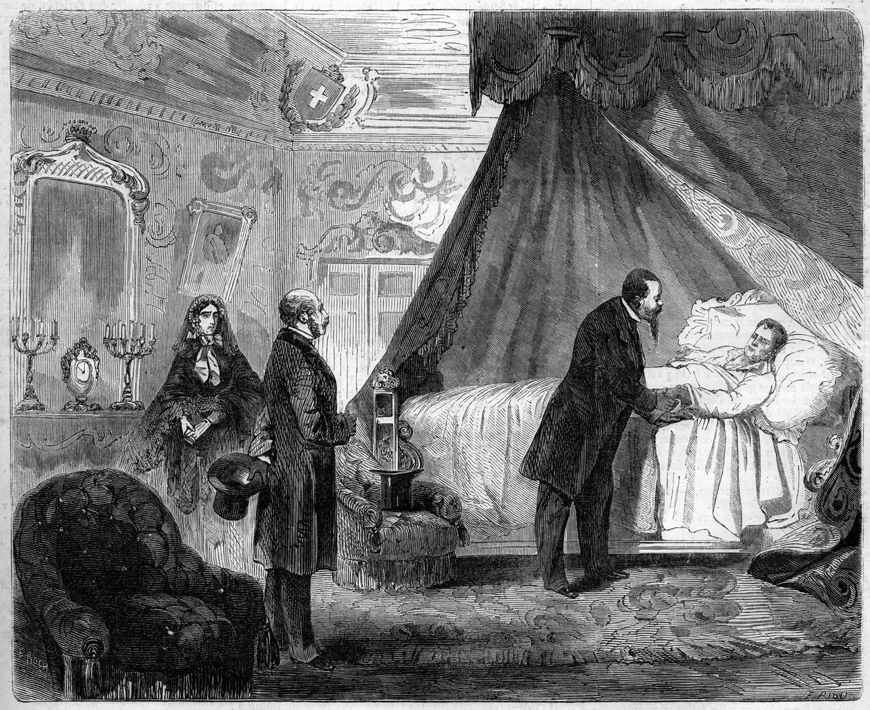 Cavour Kontunun Ölümü, 6 Haziran 1861: İtalya Kralı II. Victor Emmanuel (Victor-Emmanuel) (Vittorio Emanuele) (1820-1878), ölümünden bir gün önce Cavour Kontu Camillo Benso