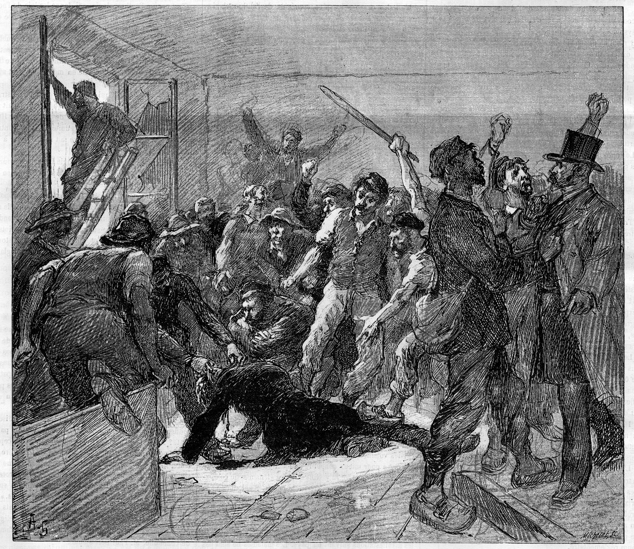 Decazeville (Aveyron) madencileri 1886