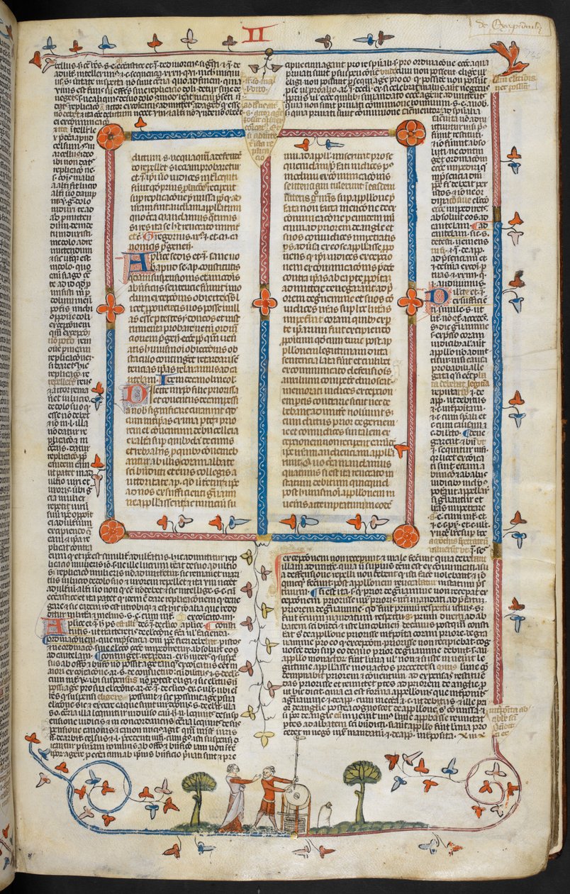 Parma'lı Bernard'ın parlaklığıyla birlikte Gregory IX Kararnameleri ("Smithfield Kararnameleri"), MS Royal MS 10 E IV, f.144r, c.1300-40 (parşömen üzerine mürekkep) by French School