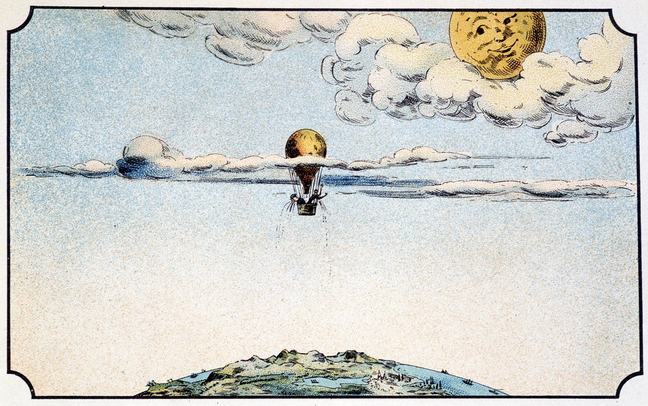Bir balonla aya gidiş - A. tarafından “” Voyage dans la lune” de Ville-d