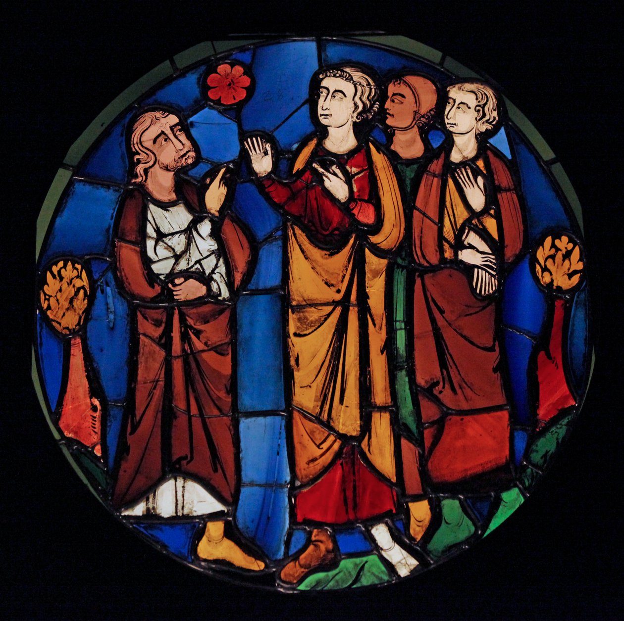 Eyüp ve oğullarını tasvir eden eski Ste Chapelle (D Körfezi, Judith penceresi) by French School