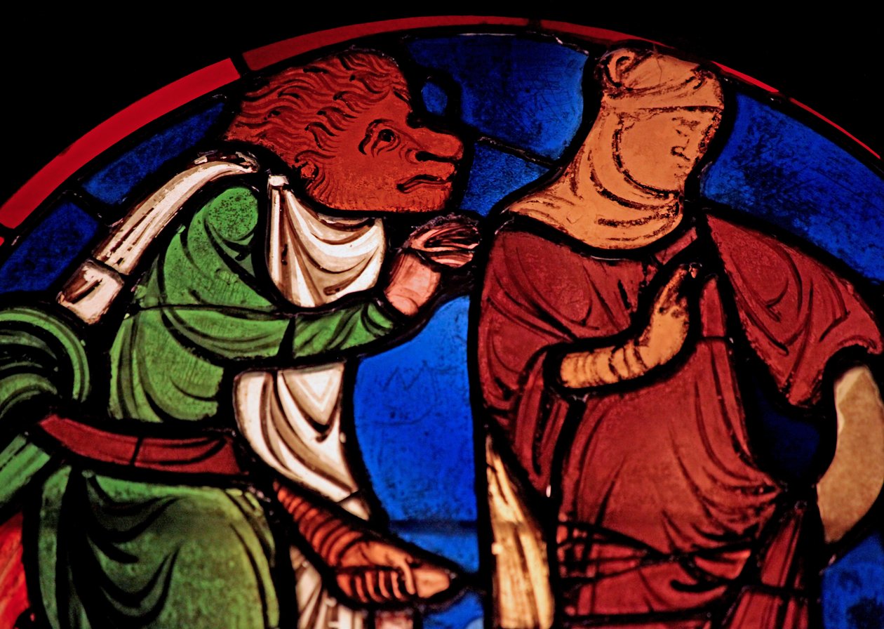 Bir şeytanı ve bir kadını tasvir etmek, eski Ste Chapelle, bay D by French School