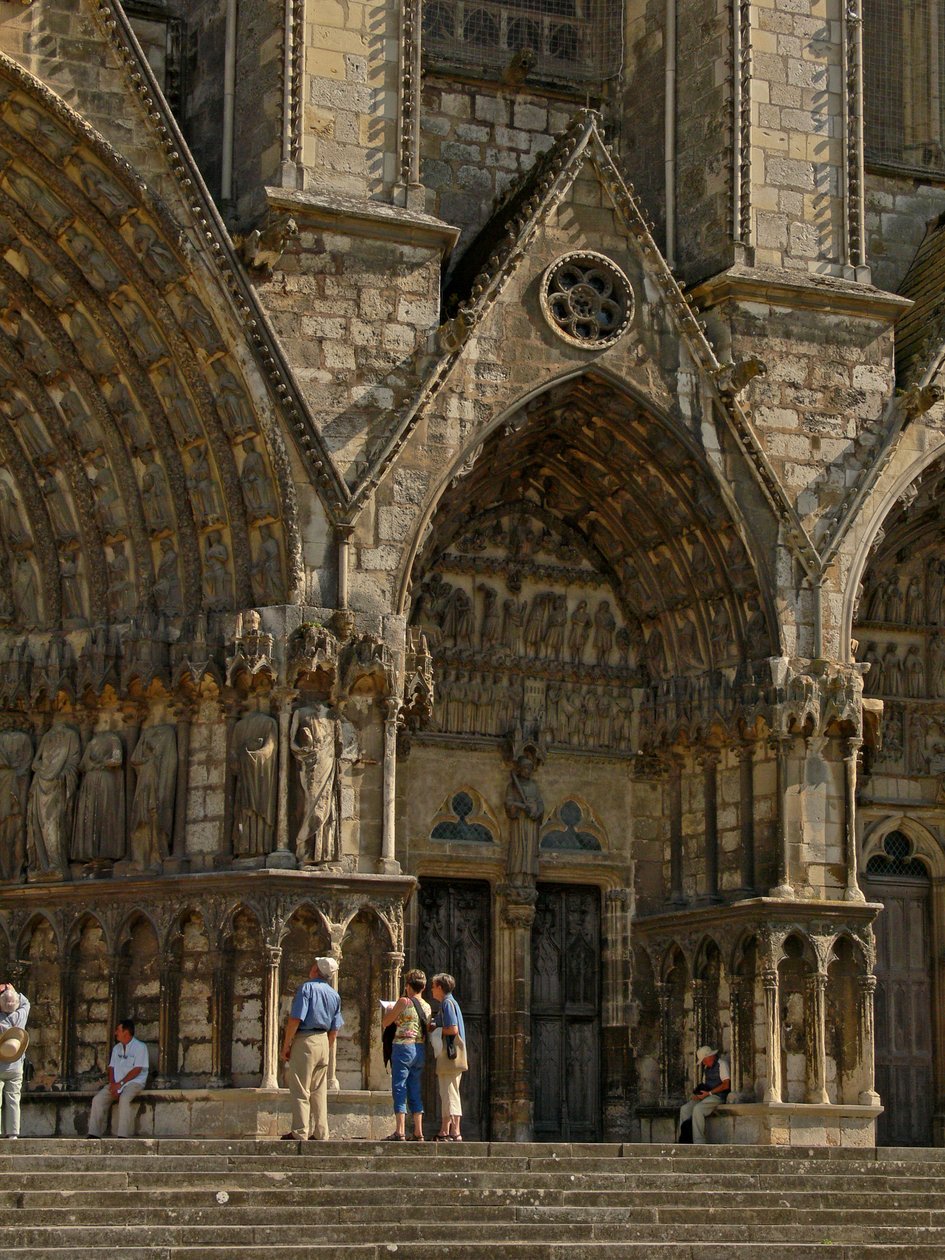Batı cephede merkezi kapının güneyindeki kapı tasviri by French School