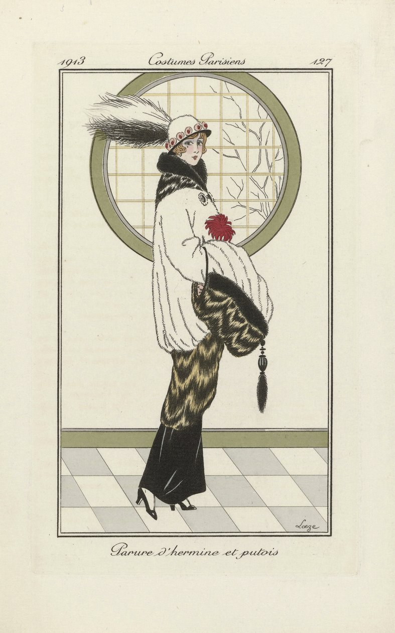 Ermine ve Polecat Ensemble için Tasarım, Costumes Parisien