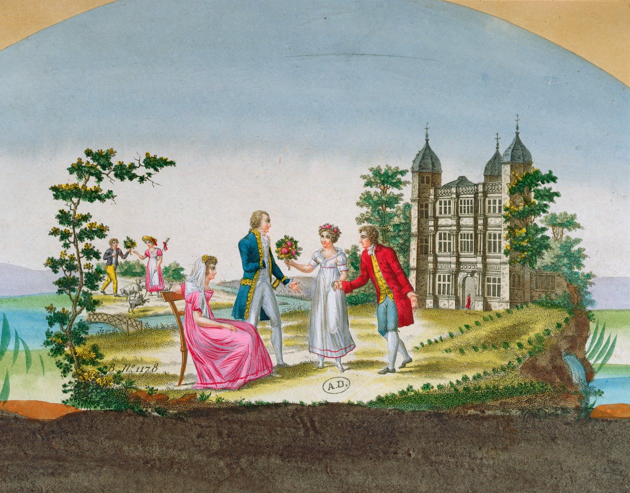 Fan dekorasyonu için tasarım. c.1830 by French School
