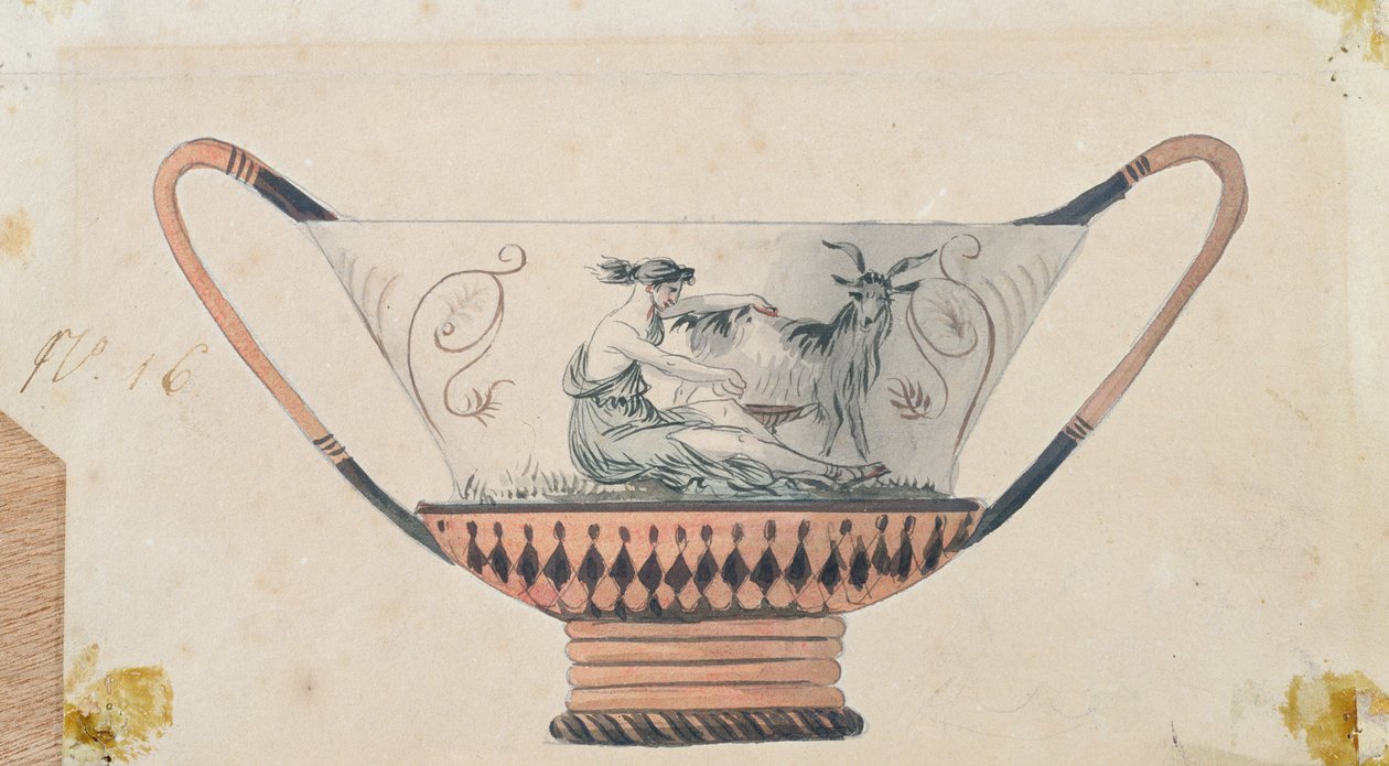 Rambouillet Süt Ürünleri Servisi, Sevres Atölyesi için Tasarım (kağıt üzerinde wc) by French School