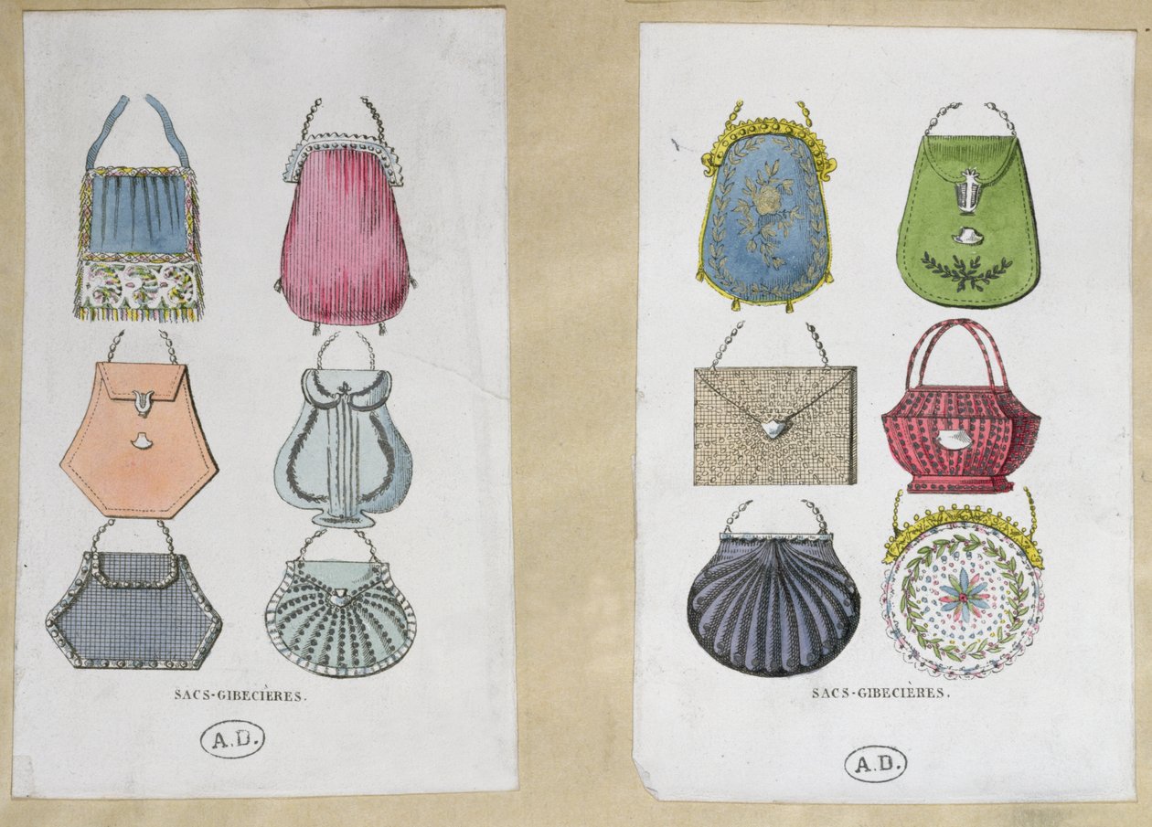 Omuz çantaları için tasarımlar, 1822 by French School