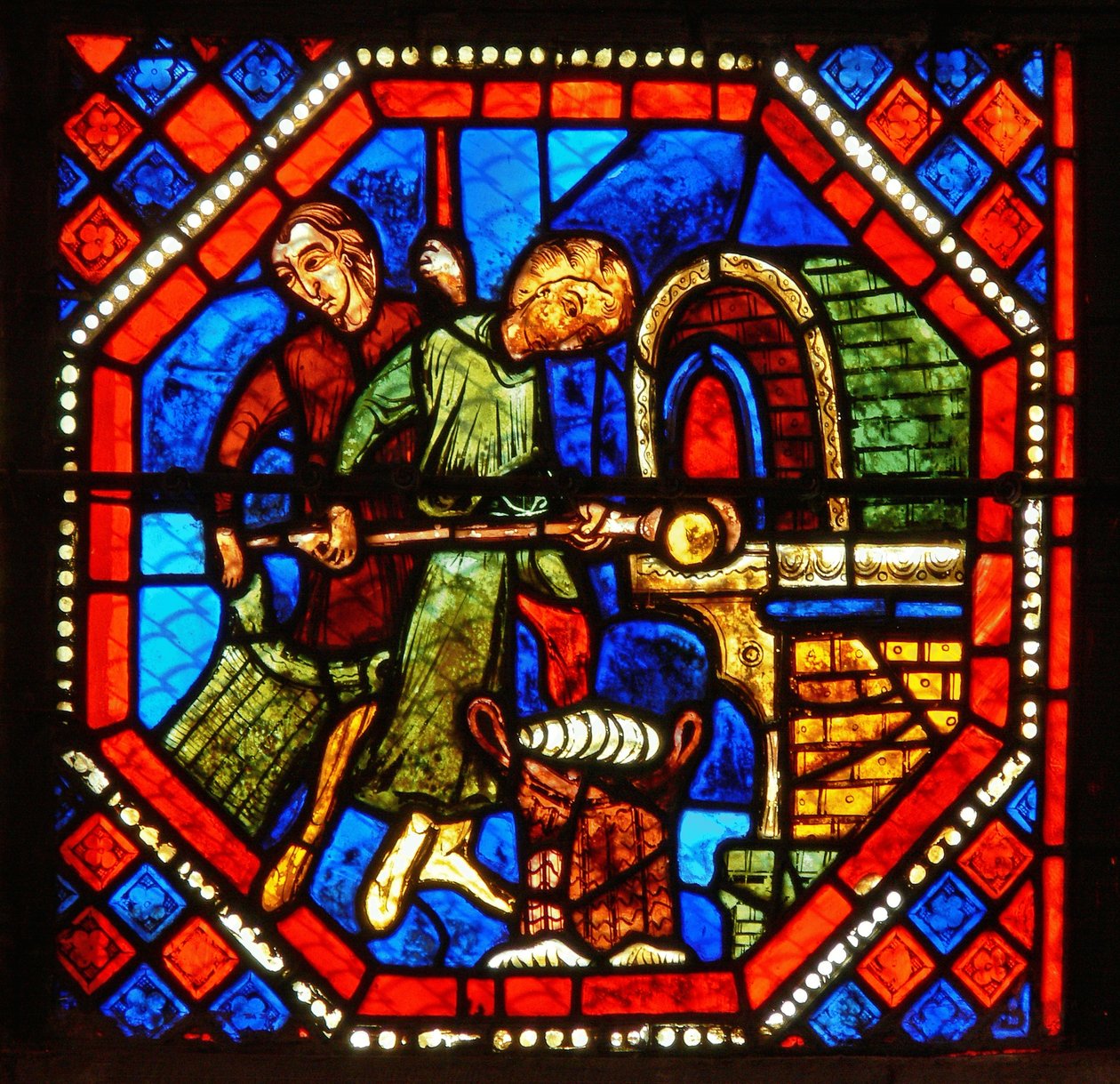 St. John penceresinden detay: fırıncılar iş başında by French School