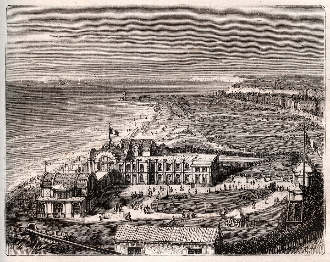 Dieppe - Normandiya - VA Malt-Brown tarafından “La France illustrée: coğrafya, tarih, istatistiksel yönetim” de gravür. 1884 by French School