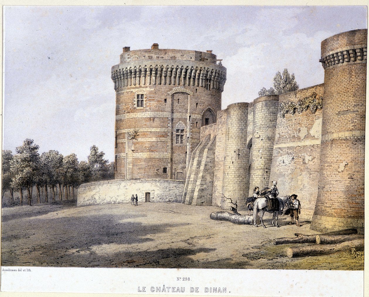 Dinan Kalesi - litografi, 19. yüzyıl sonu by French School