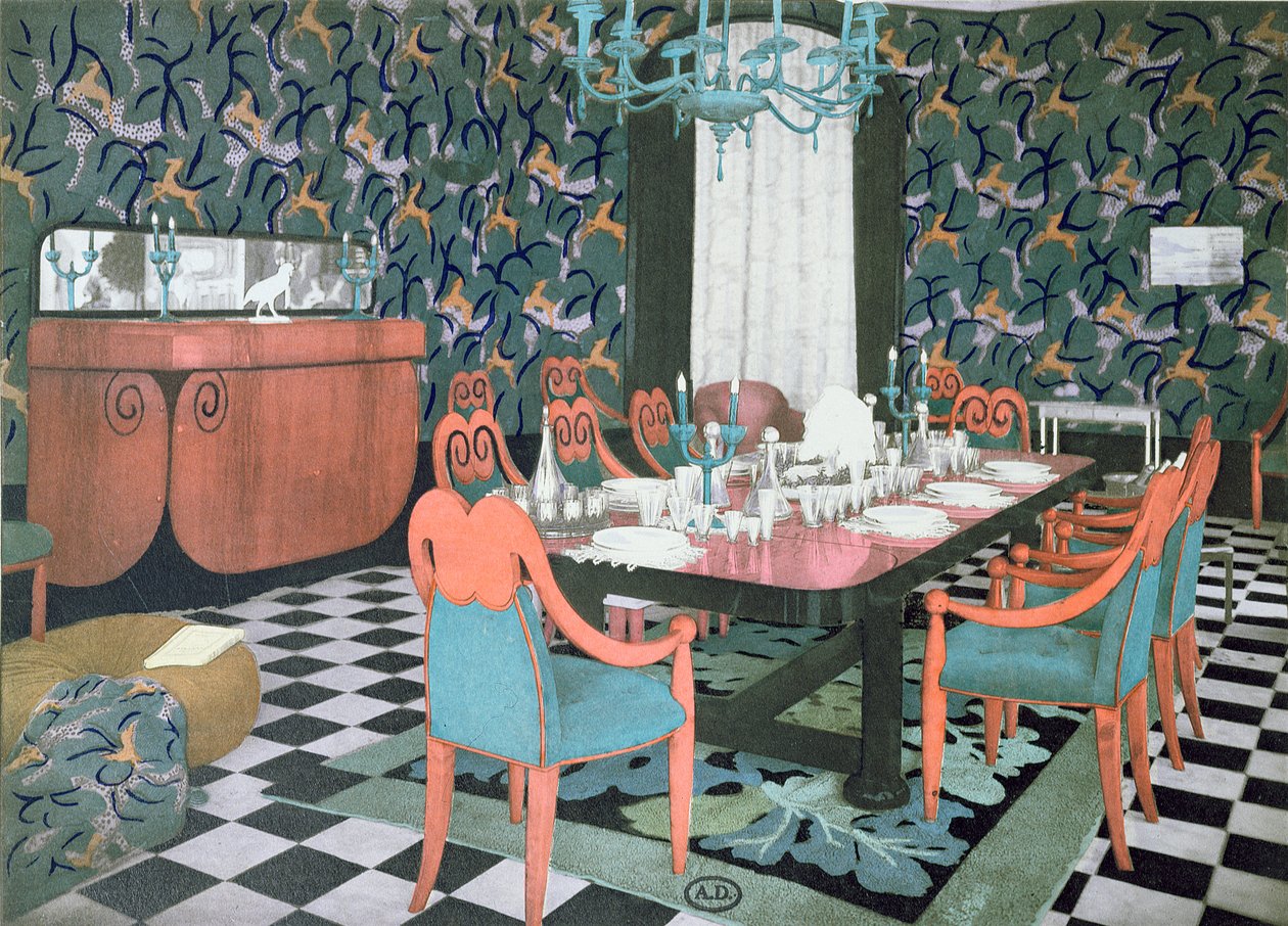Atelier Martine tarafından tasarlanan yemek odası, 1924 by French School