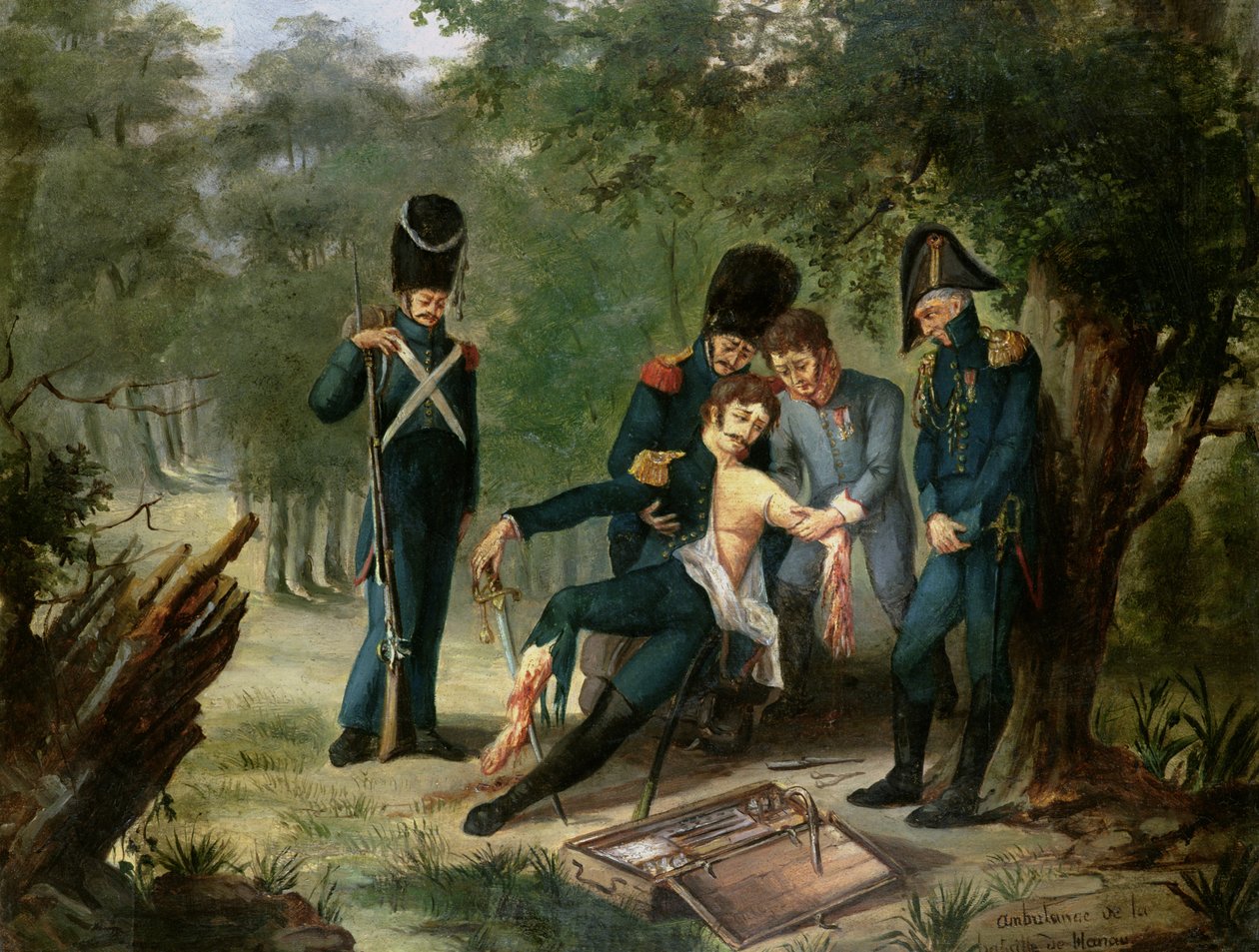 30-31 Ekim 1813, Hanau savaşında Doktor Larreys ambulansı by French School