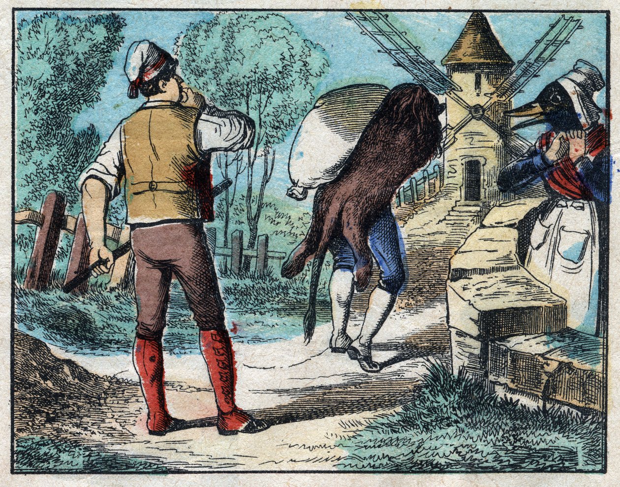 Aslan postu giyen eşek. Jean de La Fontaine (1621-95) Masalları. 19. yüzyılın sonundan Epinal