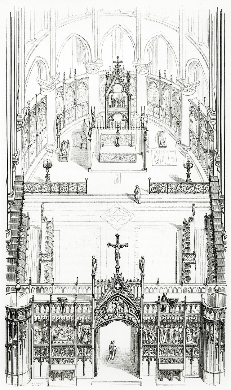 11. Yüzyıldan 16. Yüzyıla Fransız Mimarisi Sözlüğünden Çizim, 1861 by French School