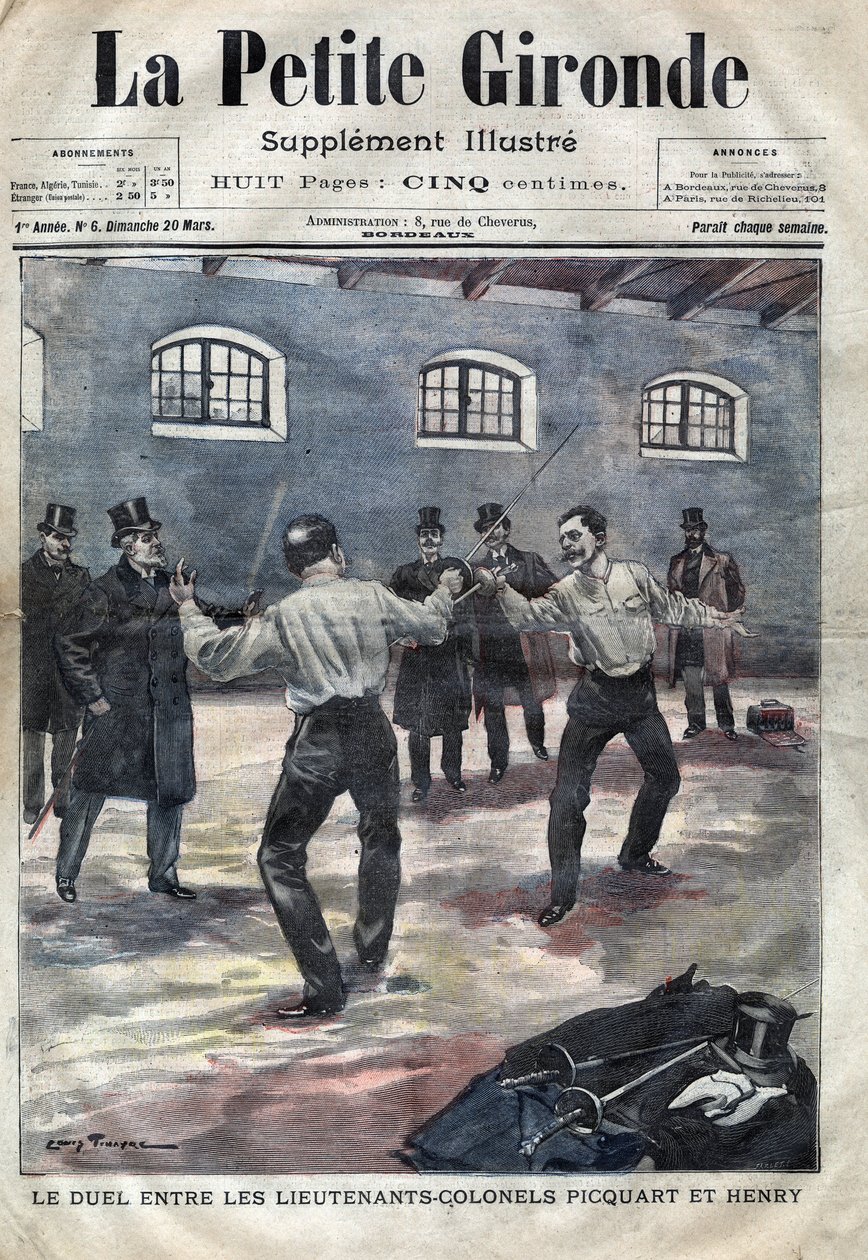 Dreyfus olayı: Yarbay Georges Picquart (1854-1914) ve Hubert Henry (1846-1898) arasındaki Paris