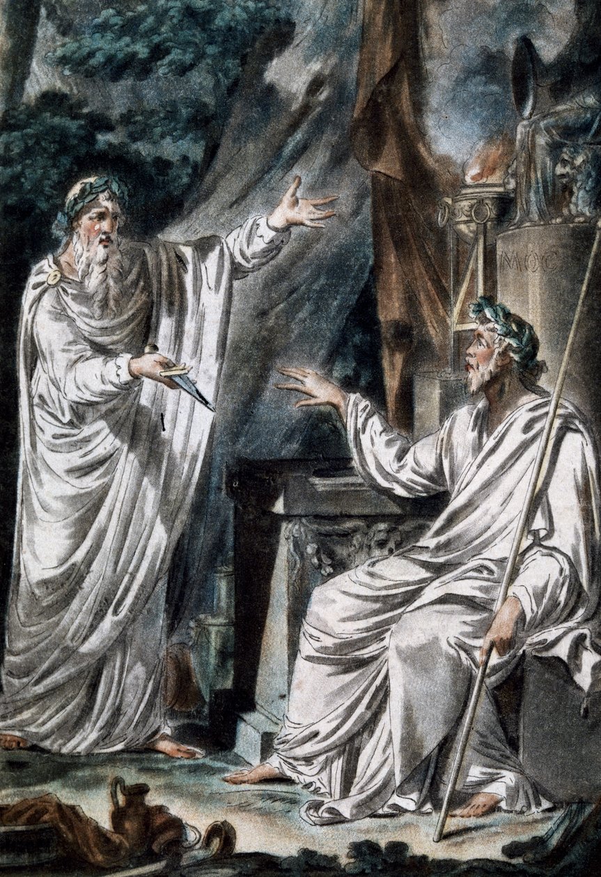 Druidler, sahne kostümleri, gravür. Fransa by French School