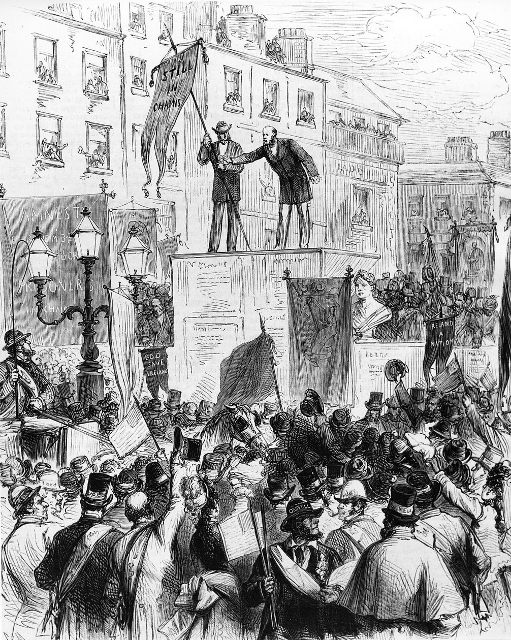 Dublin - Daniel OConnells doğumunun Yüzüncü Yıl Kutlamaları : Bay Sullivan Milletvekili, Le Monde Illustré