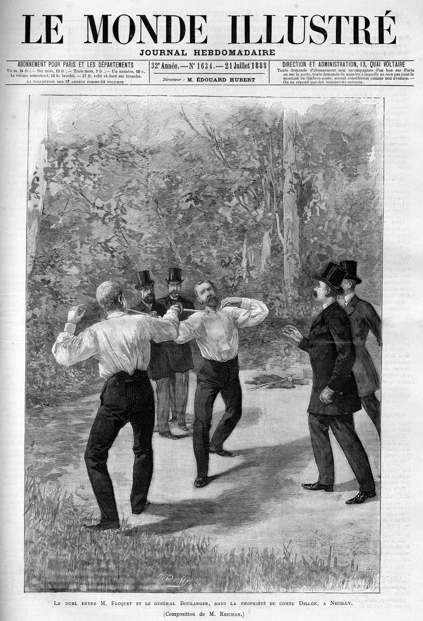 Charles Floquet (1828-1896) ve General Boulanger (1837-1891) arasında 1888