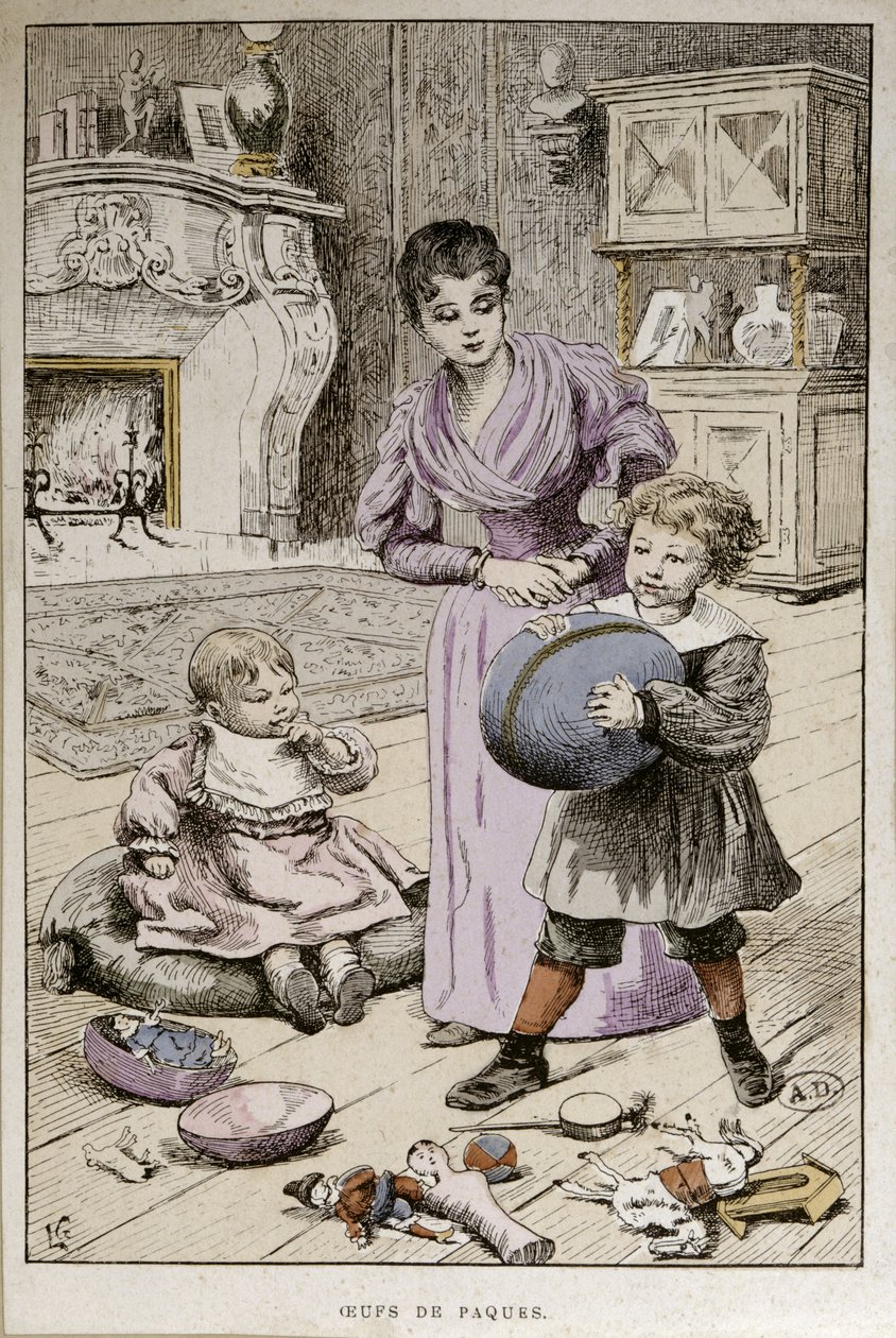 Paskalya Yumurtaları, c.1890 (renkli gravür) by French School